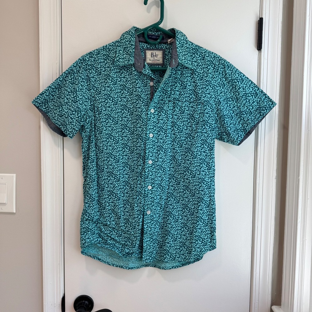 Rjc Rebel‎ James & Charli New York City Floral Button Down Short Sleeve Shirt SM